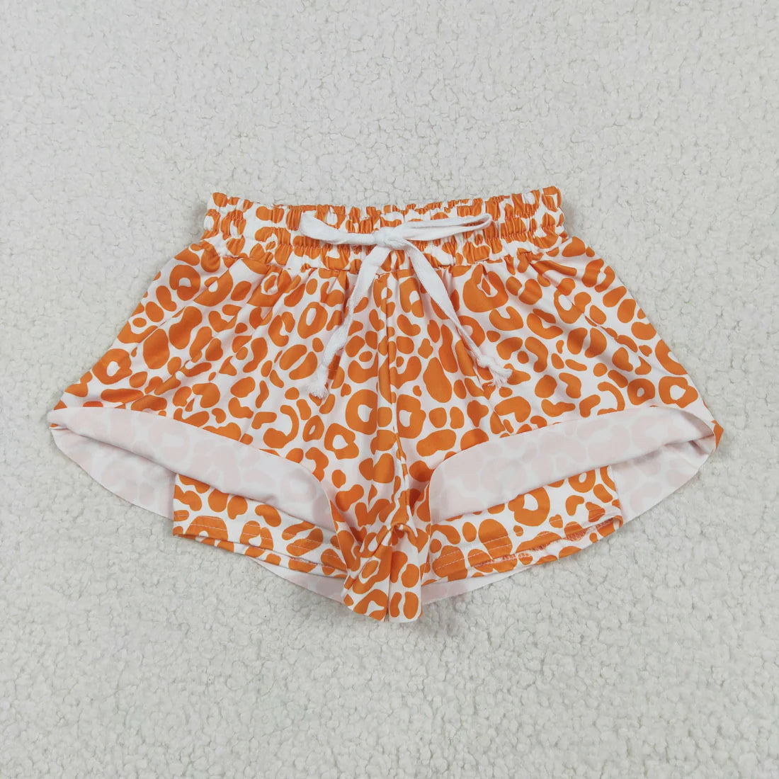 6.2 SS0584 Baby Girls Orange Leopard Summer Shorts Bottoms