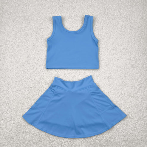 4.25 GSD1985 Baby Girls Aqua Blue Vest Top Sports Skorts Clothes Set