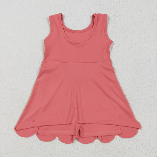 5.27 GSD2350 Baby Girls Peach Sleeveless Yoga Active Knee Length Dress
