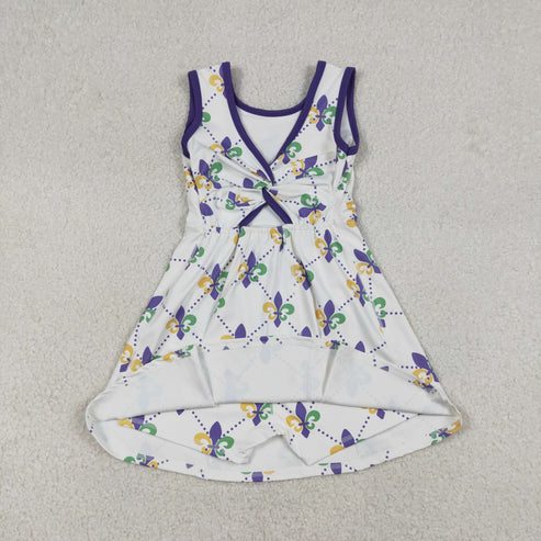 12.27 RTS NO MOQ(In Stock) Carnival Pattern Polka Dot Check Yoga Sleeveless Dress