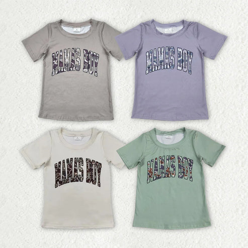 6.9 Sibling Baby Boys Short Sleeves Camo Mama's Boy Tee Shirts Tops 6.5