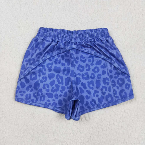 5.9 SS0466 Baby Girls Purple Leopard Yoga Shorts Bottoms