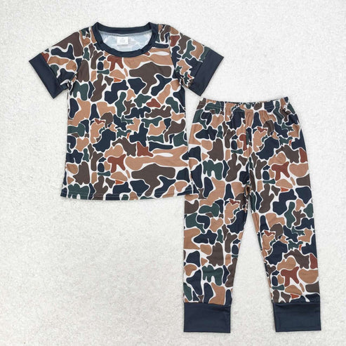Sibling Baby Boys Duck Camouflage Shirt Pants Pajamas Kids Outfits