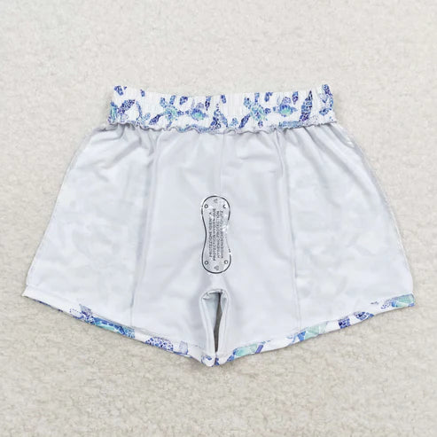 S0431 Boy turtle white swim trunks