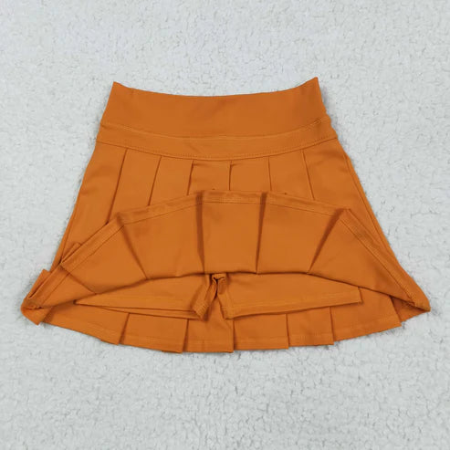 8.13 GLK0109 Baby Girls Short Sleeves Orange Yoga Skorts Bottom