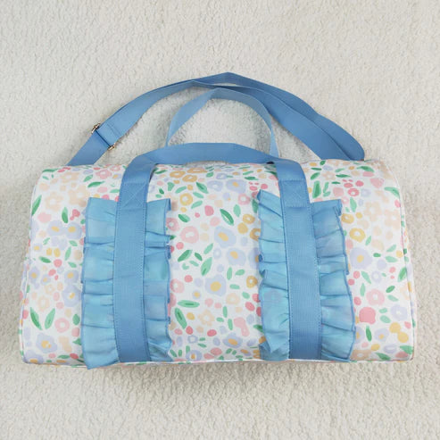 4.28 BA0292 Blue Ruffle Colorful Leopard Print Gym Duffle Bag