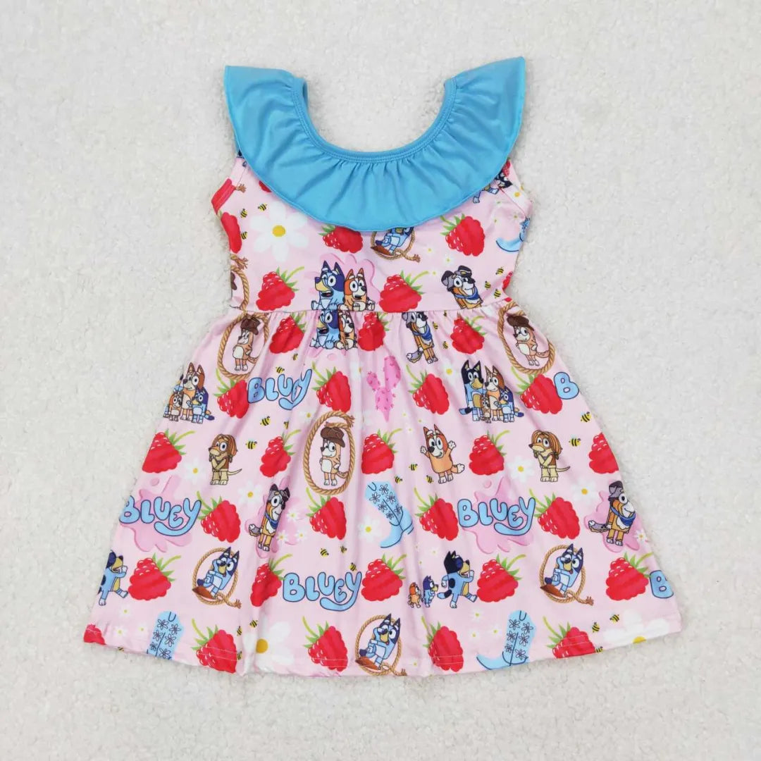 3.21 GSD1813 RTS TODDLER CLOTHES CARTOON DOG BABY GIRL SUMMER DRESS