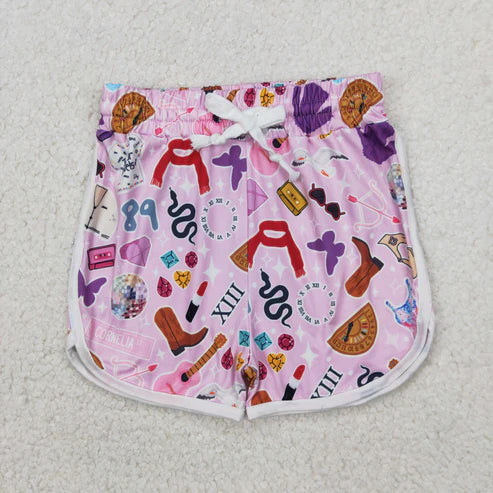 4.2  SS0419 Baby Girls Lavender Singer Butterfly Shorts Bottoms