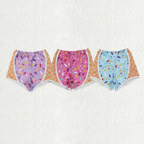 6.26 Sibling Baby Girls 3 Colors Ice-cream Drip Yoga Shorts Bottoms