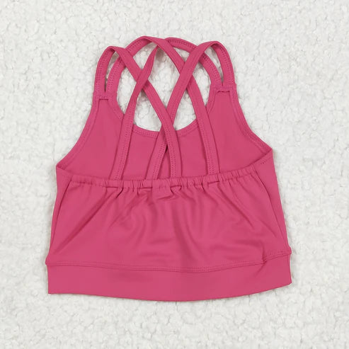 6.9 GT1010 Baby Girls Hot Pink Strap Yoga Vest Top