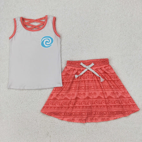 4.2 GSD2073 Baby Girls Island Princess Shirt Skirt Clothes Set