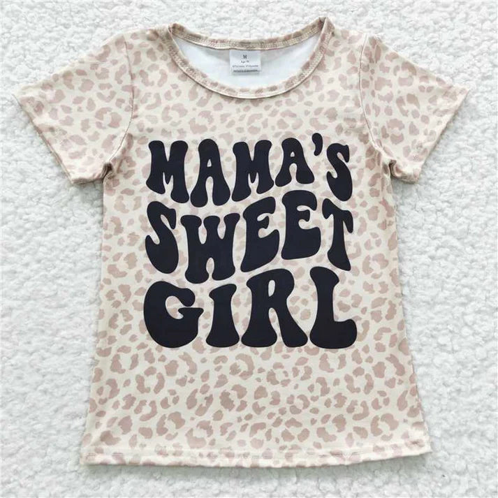 9.3 GT0185 Baby Girls Mama's Sweet Girl Short Sleeve Shirts Tops