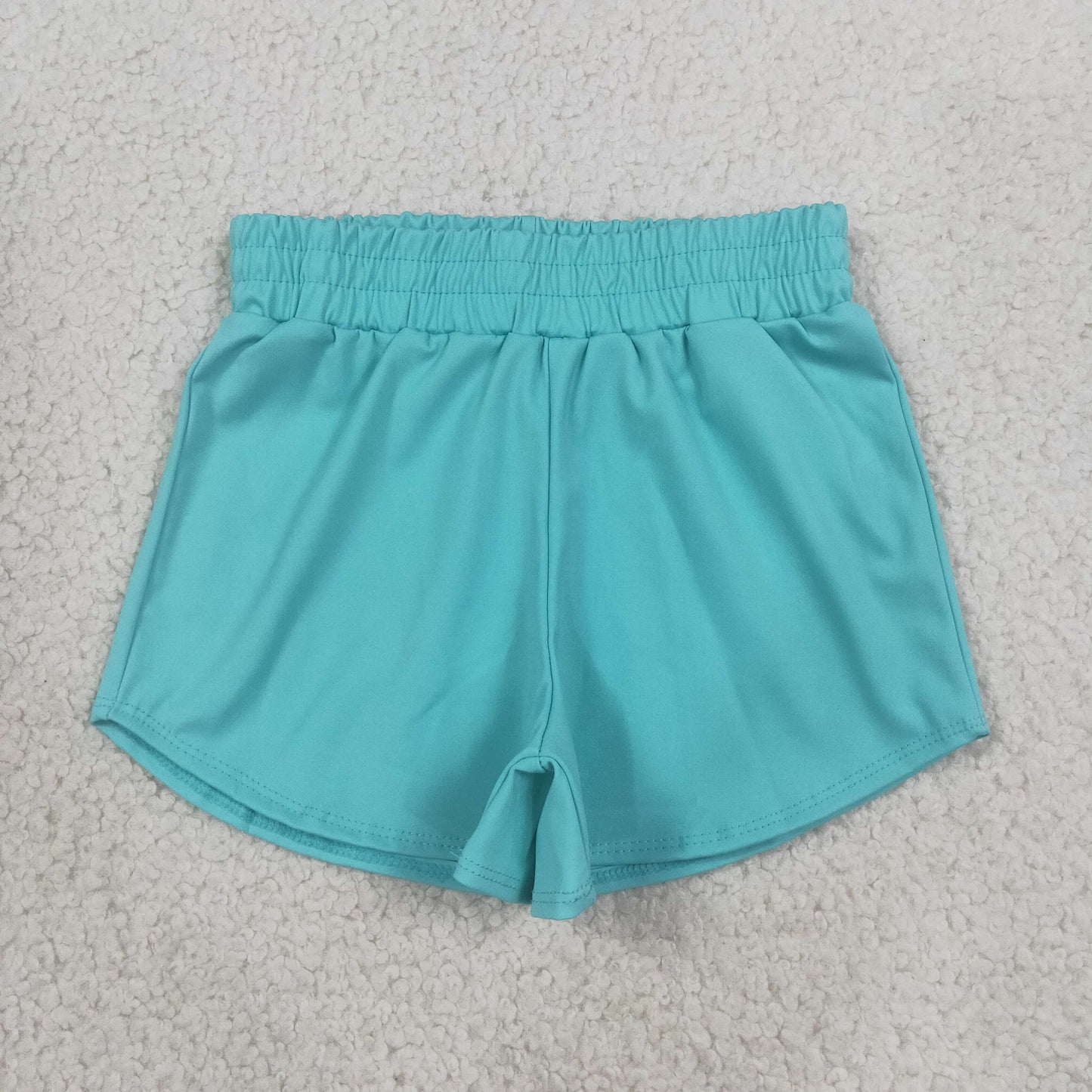SS0904 Kids Clothing Baby Girls Blue Aqua Yoga Active Sport Shorts Bottom