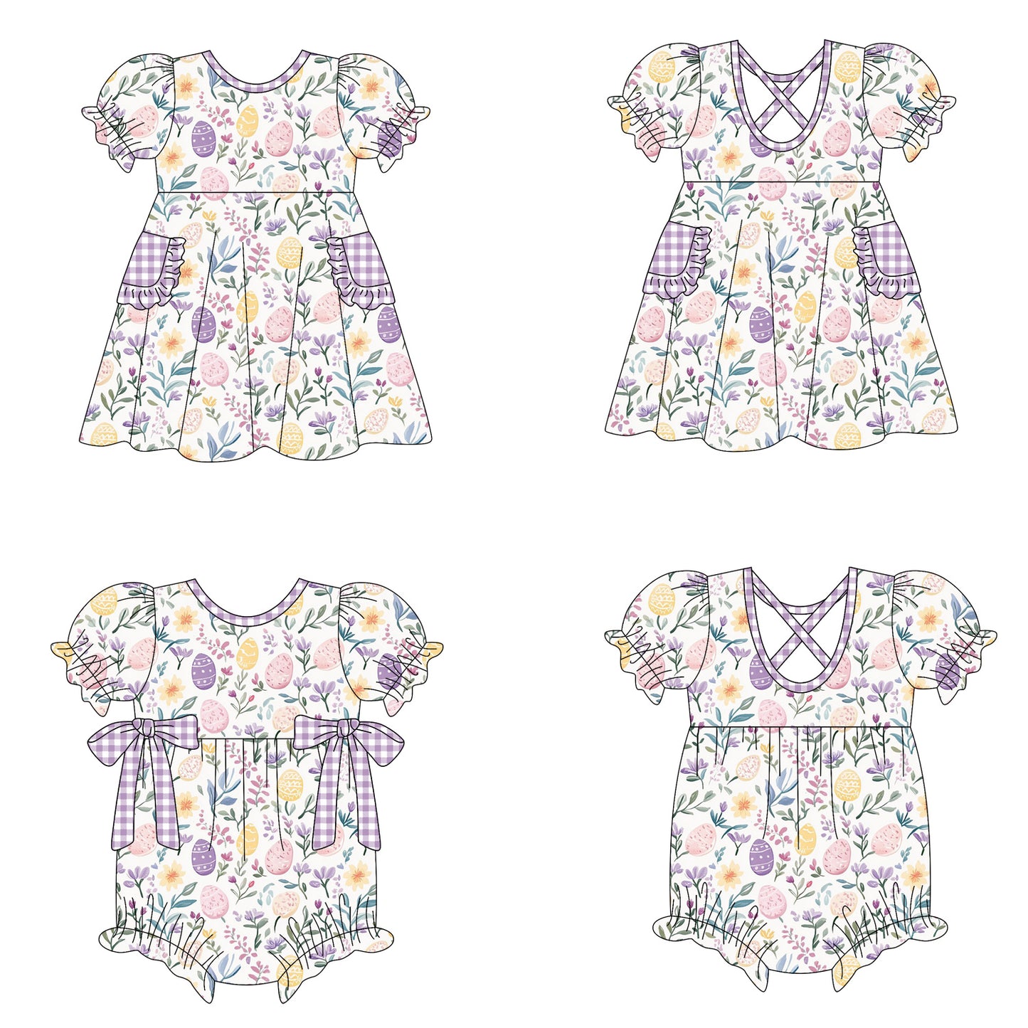 26.1.19 Custom (Moq 3 or 5) Sibling Baby Girl Easter floral Short Sleeve Shorts Sets Girls Romper