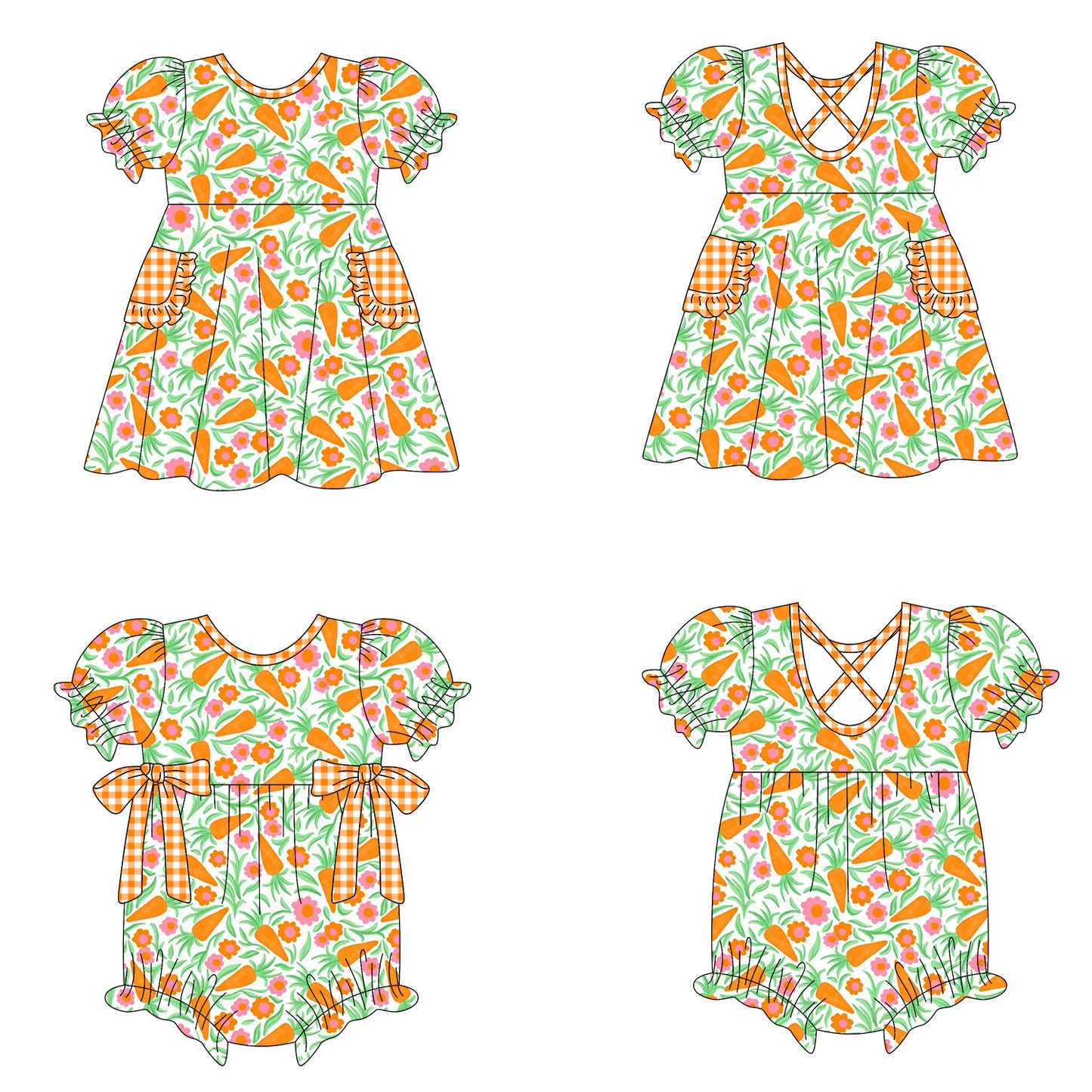 26.1.19 Custom (Moq 3 or 5) Sibling Baby Girl carrot Short Sleeve Shorts Sets Girls Romper