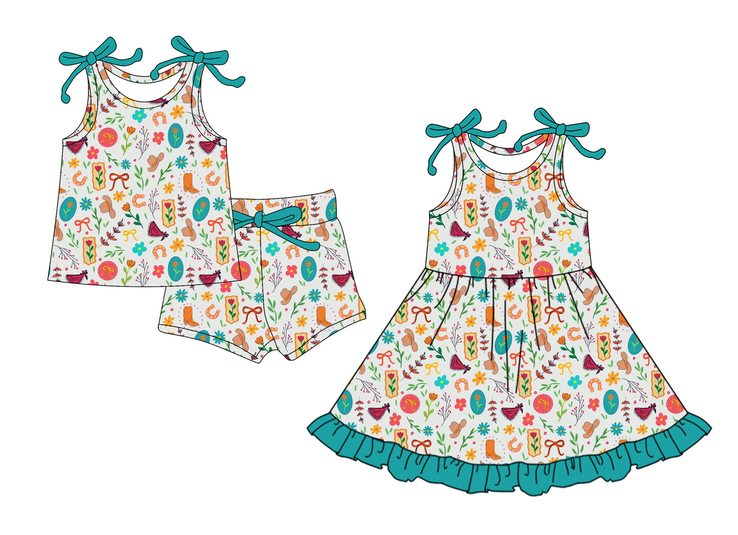 26.1.19 Custom MOQ:3 or 5 pcs each design milk silk Sibling baby girl clothes boot hat boots short sleeve shorts sets and dress