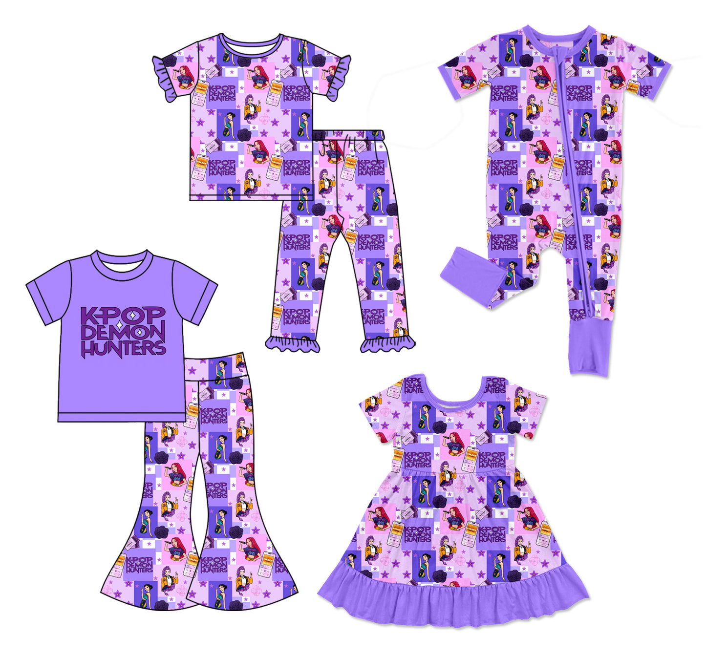 26.1.5 Custom MOQ:3 or 5 pcs each design milk silk Sibling baby girl clothes cartoon short sleeve pants sets 2 and dress and romper