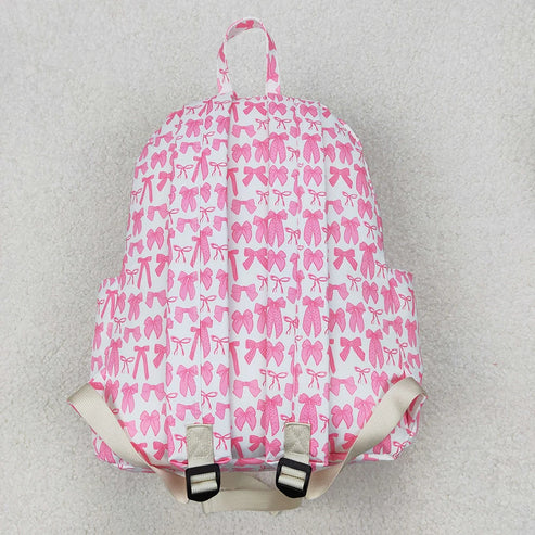 8.13 Two Colors Sibling Baby Girls Pink Blue Bows Backpacks Bags