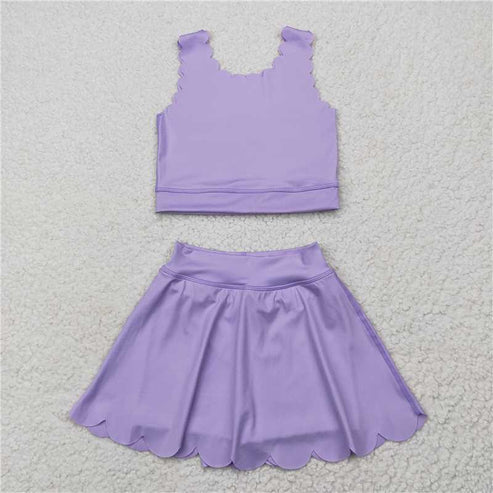 6.9  Sibling Baby Girls Yoga Vest Skirt Active Wear Clothes Sets