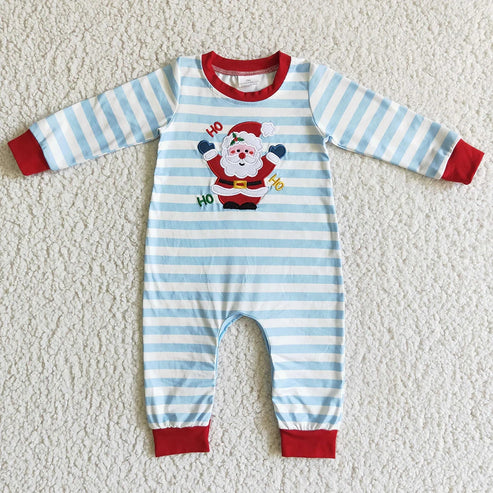 5.21 Sibling Baby Infant Boys Long Sleeves Embroidery Santa Deer Christmas Rompers