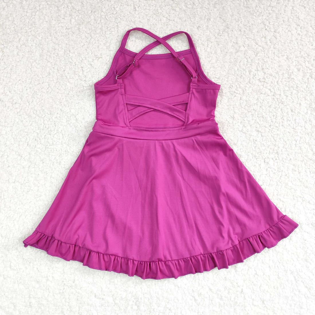 L-3.6 S0441 Solid color purple tracksuit swimsuit dress