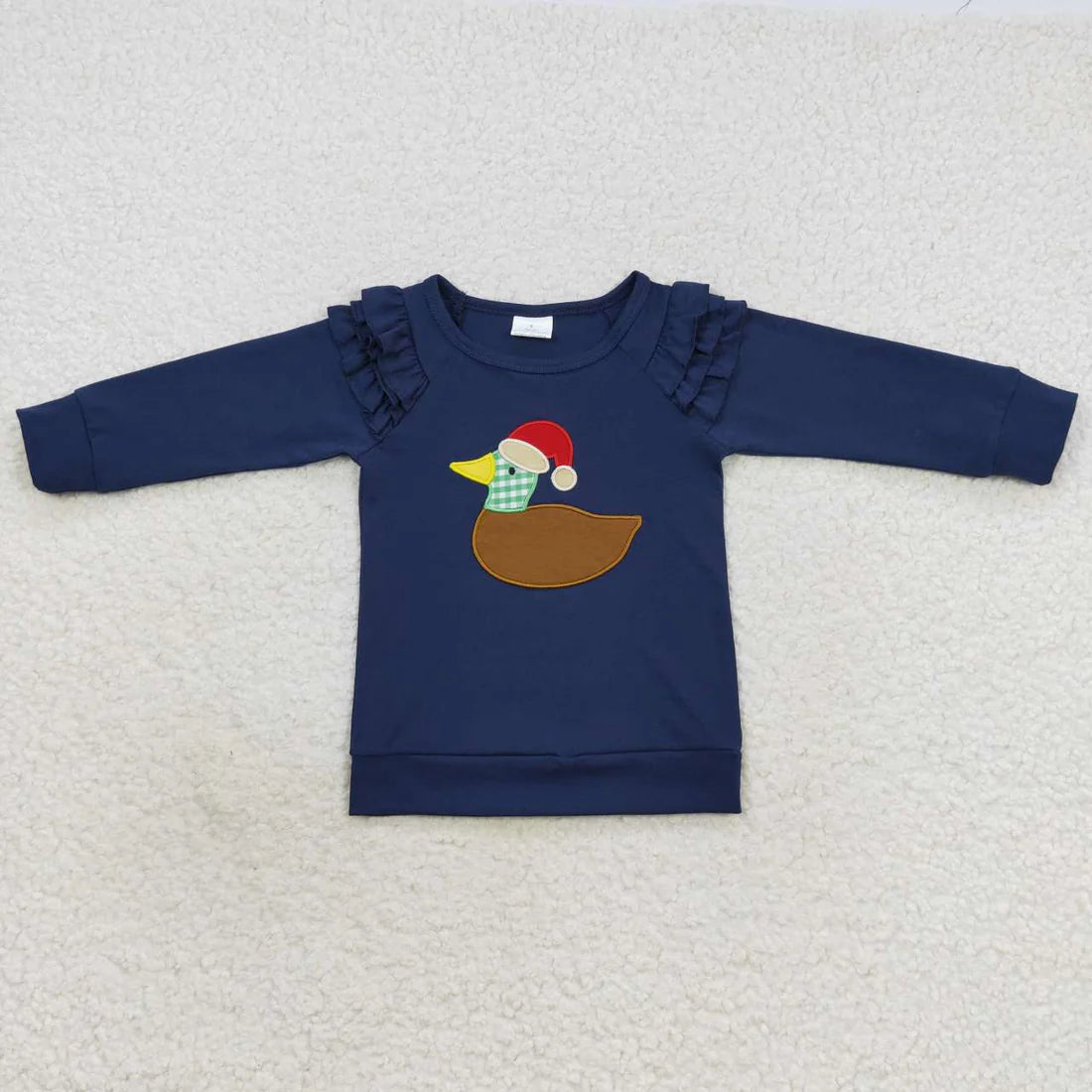 10.20 Sibling Baby Boys Girls Embroidery Hat Duck Christmas Tee Shirts Top