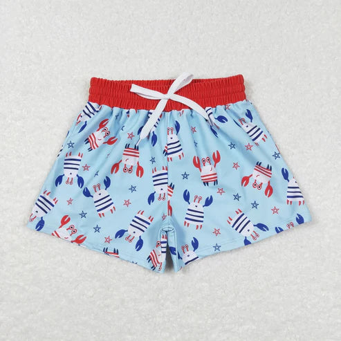5.17 Sibling Baby Boys 4th Of July Star Western Trunks Swimsuits