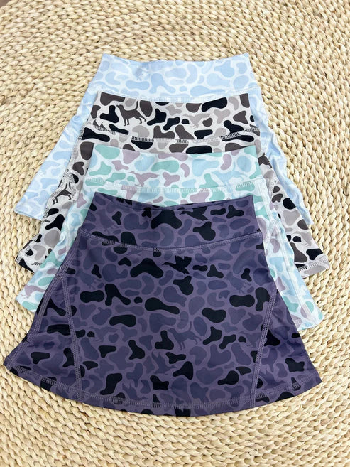 8.18 Sibling Baby Girls Western Ducks Camo Yoga Skorts Bottom