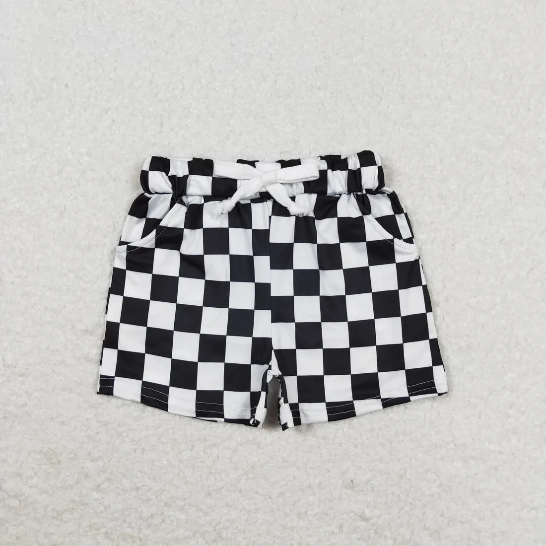 6.13 Sibling Baby Girls Pink Black Plaid Summer Shorts Bottoms