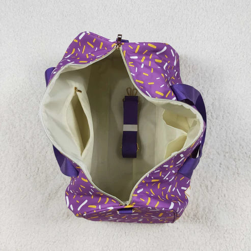 6.26 BA0321 Purple Ice Cream Drip Zipper Gym Bag