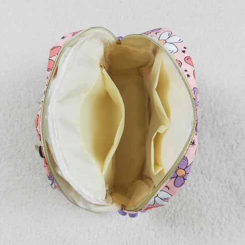 5.2 BA0240 Baby Kids Girls Pink Flowers Backpack Zip Back Bag