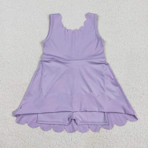 5.27 Sibling Baby Girls Sleeveless Activity Wear Yoga Ruffle Knee Length Dresses