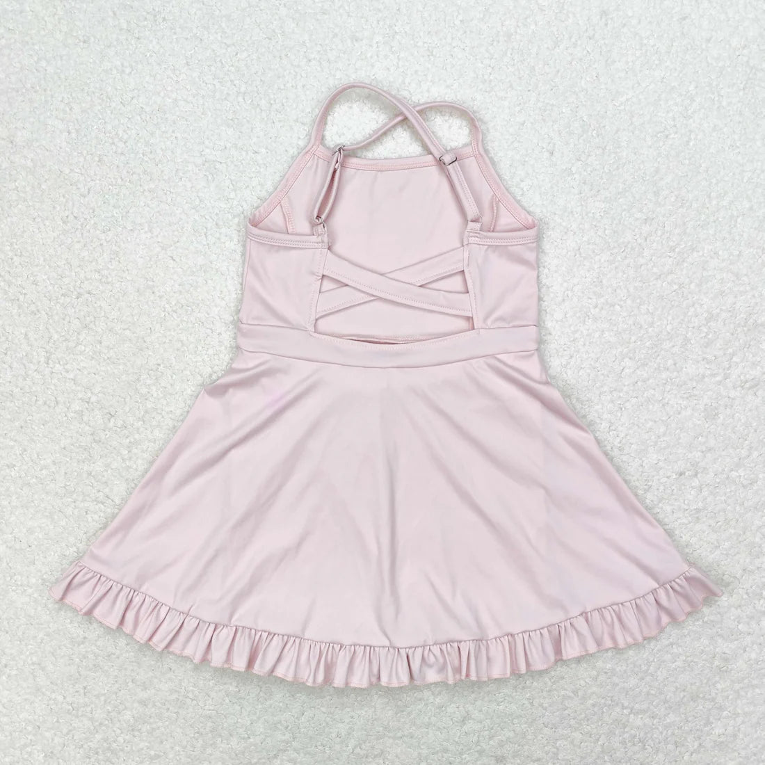 L-3.6 S0443 Solid Pink Sportswear Skirt Swimsuit
