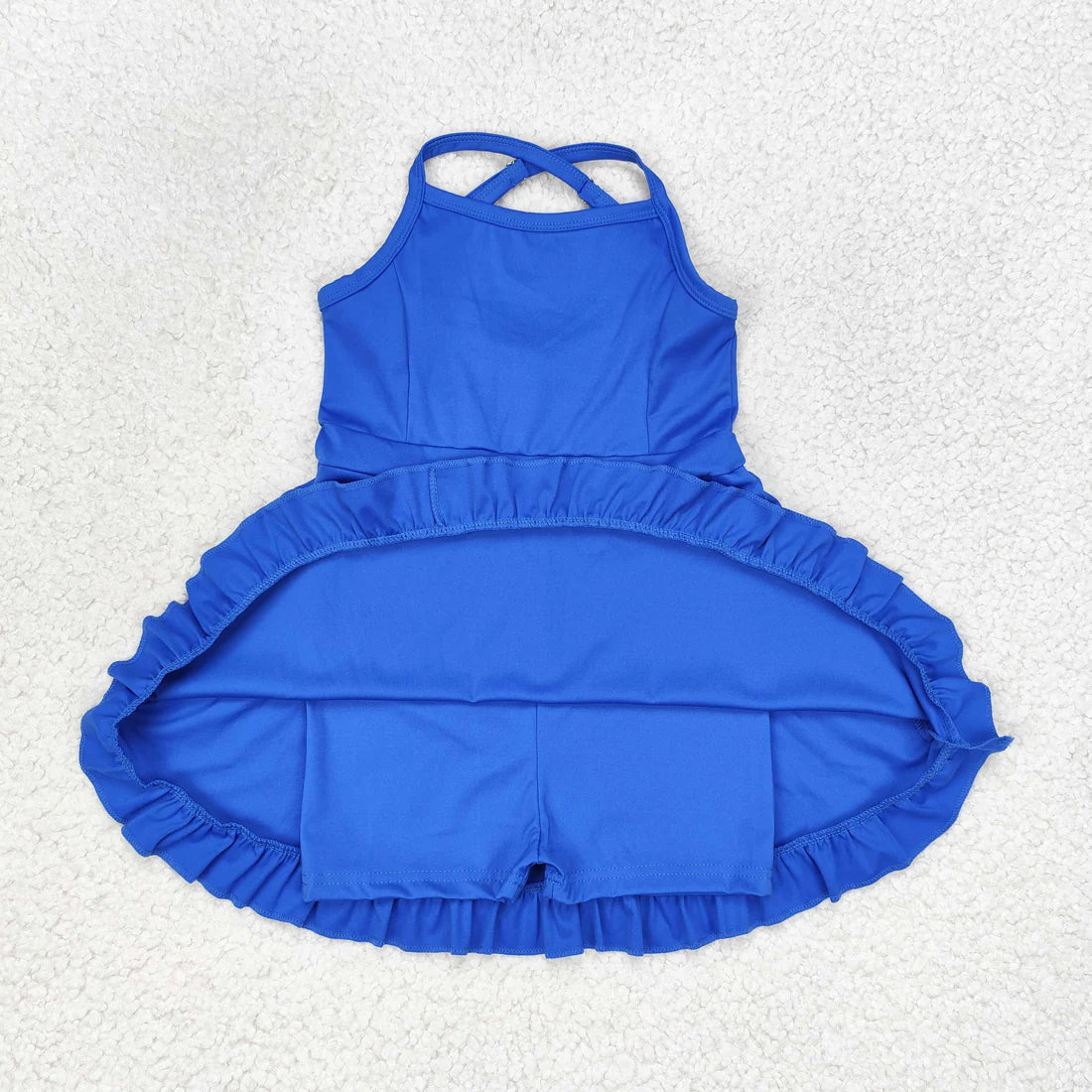 L-3.6 S0445 Solid blue tracksuit dress swimsuit