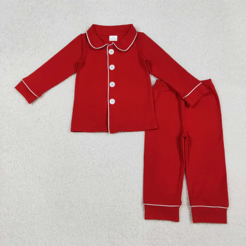 11.1 Sibling Baby Boys Girls Red Color Cotton Christmas Pajamas Pants Clothes Sets C10.14