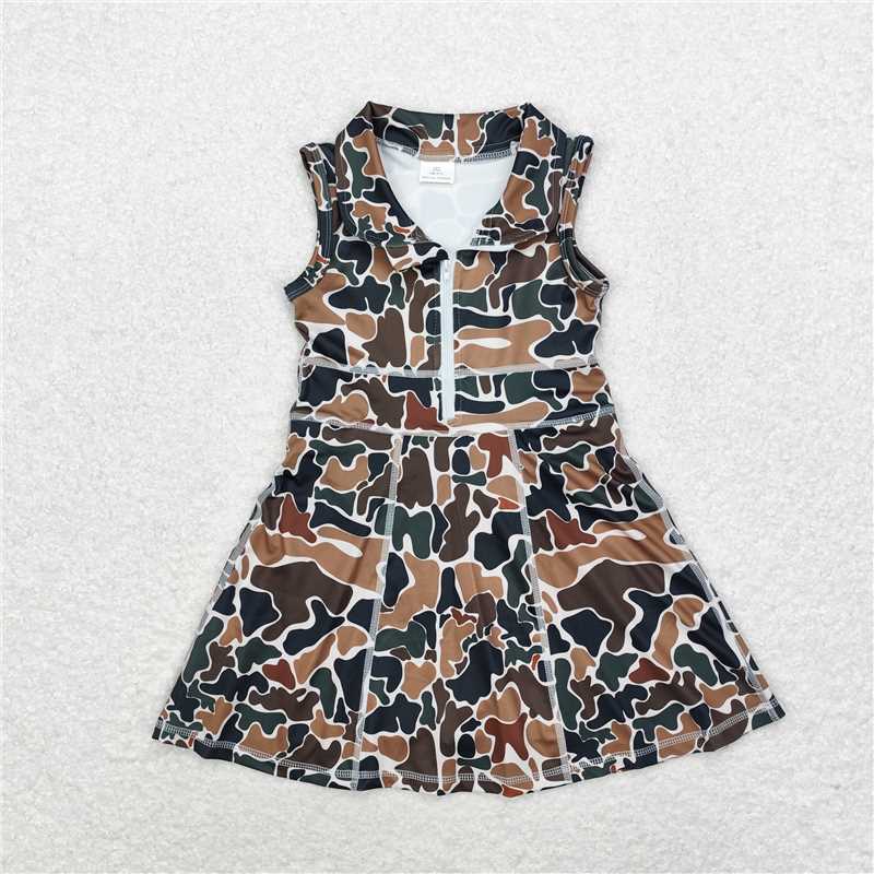 L-3.3 Baby Girls Sibling Camouflage yoga Athletic Dresses