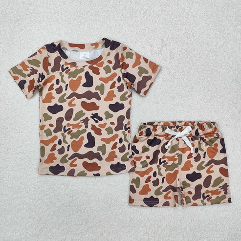 5.2 Sibling 3 Colors Baby Boys Camouflage Hunting Shirt Shorts Outfits Sets