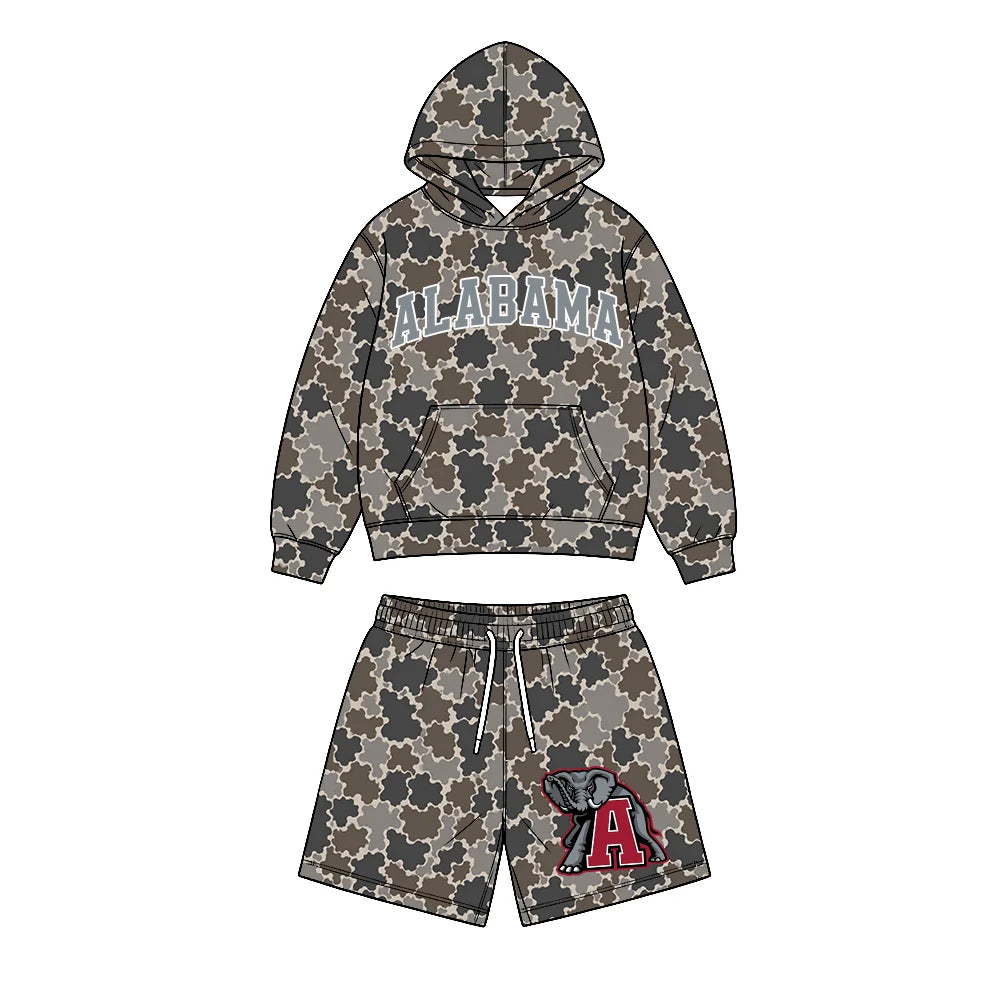 Custom Order Baby Boys Alabama Camo Pockets Hoodie Shorts Team Clothes Sets