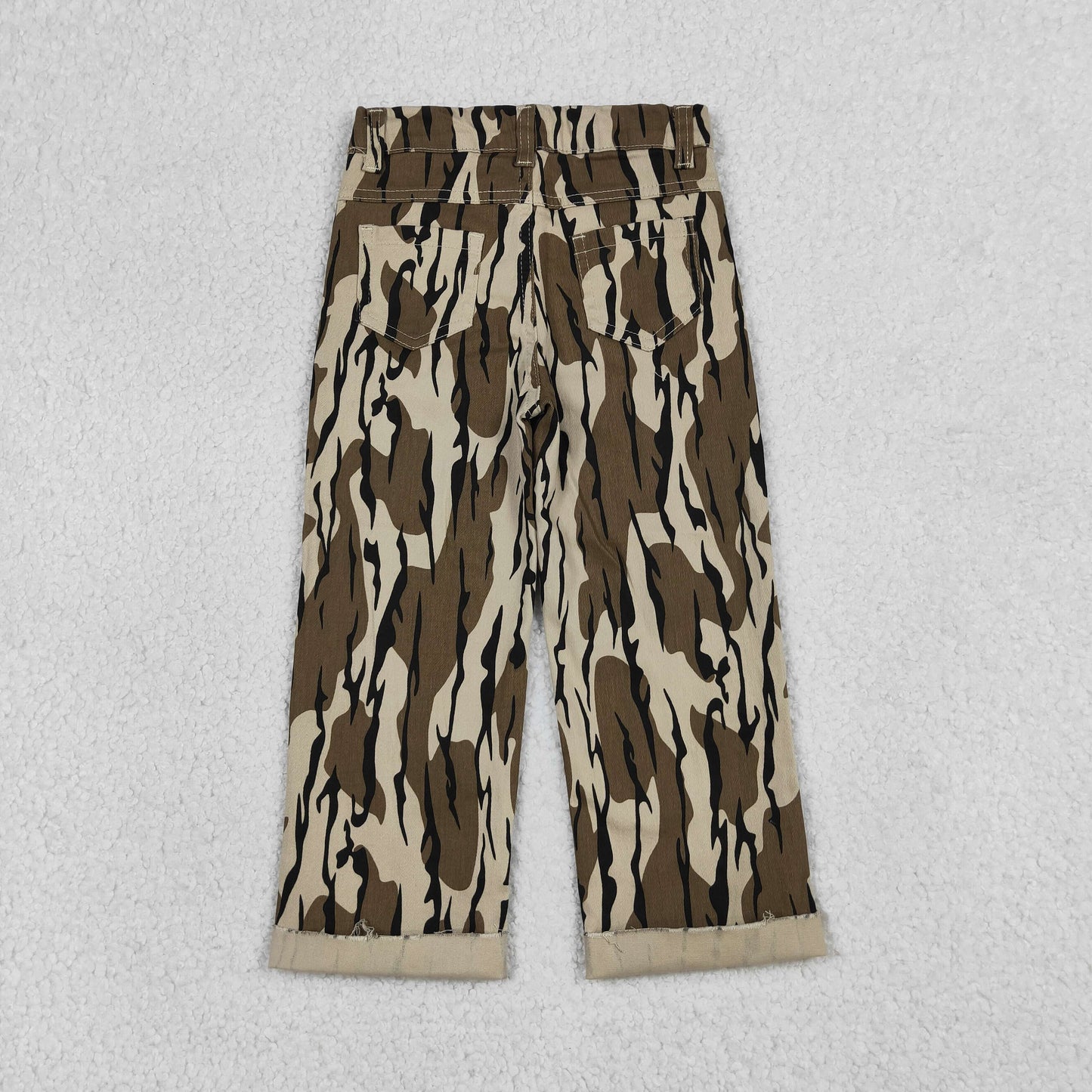 P0373 Kids Baby Boys Southern Olive Camo Tree Branches Denim Pants Jeans