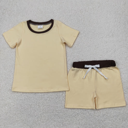 4.9 BSSO1310 Baby Boys Ivory Shirt Top Cotton Shorts Clothes Set