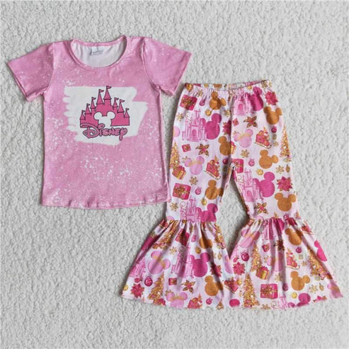 4.23 E6-30 children clothes girls clothes short sleeveless long pants set