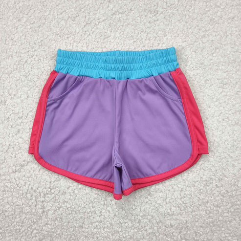 5.9 SS0555 Baby Girls Lavender Pockets Yoga Shorts Bottoms