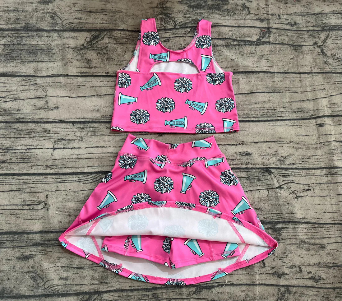 4.24 GSD1924 Baby Girls Pink Cheer Top Skort Yoga Set Preorder