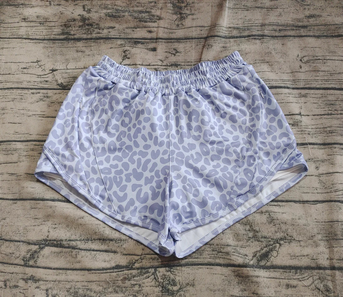 4.24 SS0468 Adult Women Gray Camo Yoga Summer Shorts Preorder