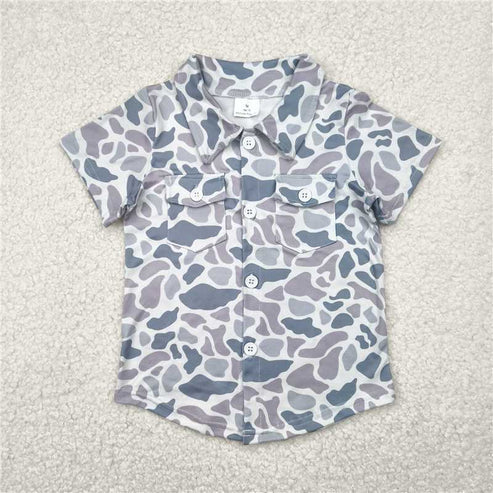 5.10 Sibling Baby Boys Western Camo Short Sleeves Button Pockets Shirts Tops