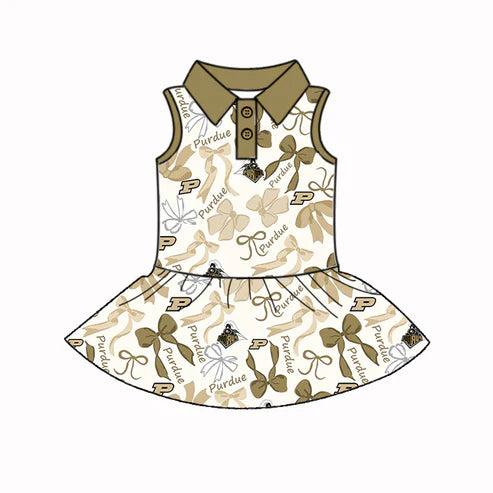 6.10 Custom Moq 3 each item Sibling Baby Girls Purdue Team Dresses Clothes Sets