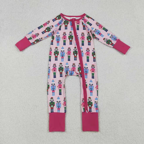 11.1  Sibling Baby Boys Girls Soldiers Checked Christmas Ruffle Knee Length Dress Pajamas Sets Footie Rompers