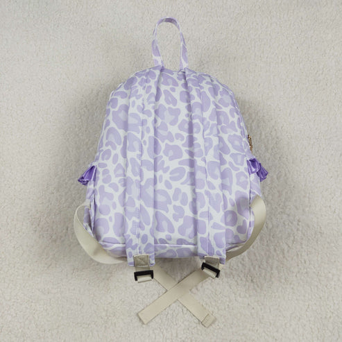 5.2 BA0239 Baby Kids Girls Lavender Leopard Backpack Zip Back Bag