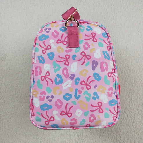 8.13 BA0320 Pink Leopard Bows Gym Bags