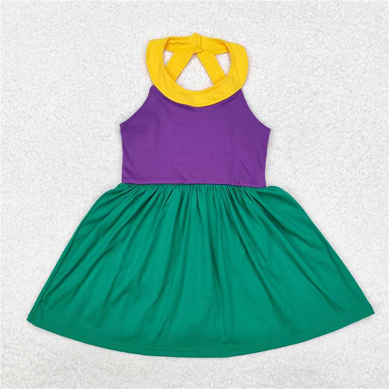 Sibling Baby Girls Mardi Gras Active Wear Dresses Yoga Sets